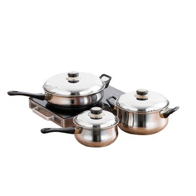 China Luxury Morden Kitchenware 12 Pieces Stianless Pot Milk Pot Multifunctional Steel Nonstick Baking Cookware Sets for sale