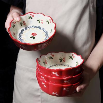 China Viable Best Selling Bakeware Cute Ceramic Cake Pizza Fruit Salad Food Porcelain Baking Dish for sale