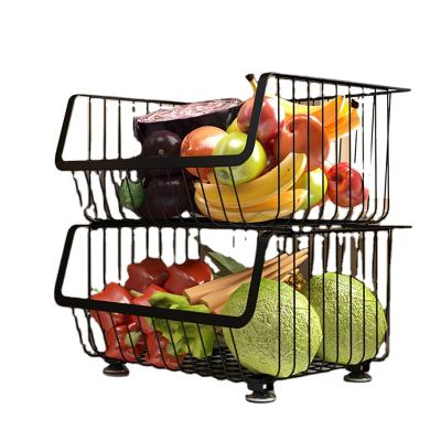 China High Capacity Easy Hot Selling Mobility Fruit Storage Baskets Kitchen Islands and Carts Kitchen Vegetable Rack for sale