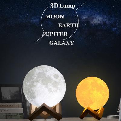 China Modern 3d Lamp Lampara De Luna RGB Desk Lamp All Size And Customized Night Light for sale