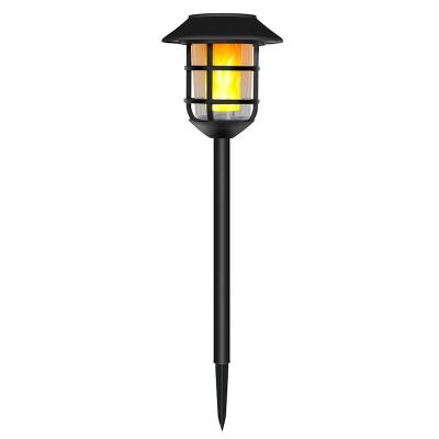 China Garden Waterproof Flame Led Solar Powered Stake Garden Lawn Lights Stainless Steel And Plastic Outdoor Led Solar Powered Garden Lamp for sale