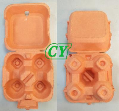 China Non Toxic Paper Pulp Products Disposable Egg Tray With 4 Cavities for sale