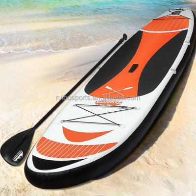 China New Unisex Stand Up Paddle Board Inflatable SUP with Triple Action Pump 10 2 Long 30 6 Wide Max Weight Capacity Thick 370 lbs Backpack for sale