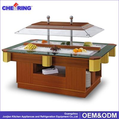 China Single-Temperature Containers Hotel/Restaurant Countertop Salad Buffet Refrigerator/Refrigerators for sale