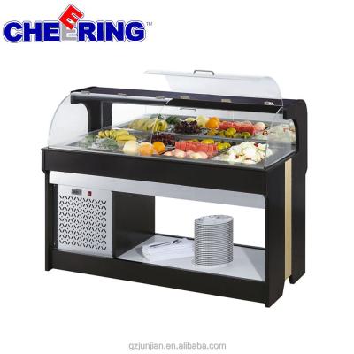 China Single-temperature commercial salad bar fridge/salad counter display counter/salad counter cooler for sale