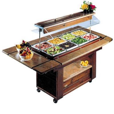 China Commercial Salad Bar Wooden Salad Bar Display Refrigerator Single-temperature Manufacturer for sale