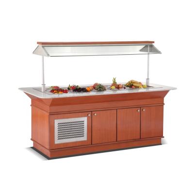 China Commercial color steel/stainless steel restaurant kitchen equipment salad bar display refrigerator for sale