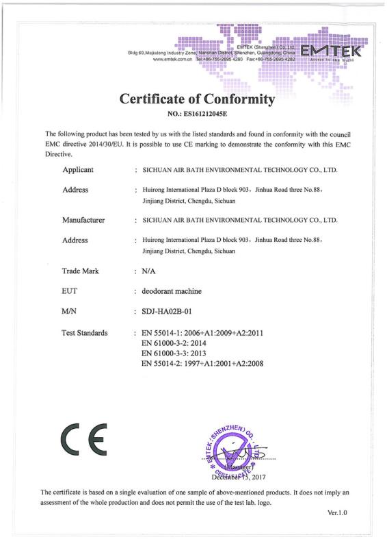 CE - Air Bath International Trade (chengdu) Co., Ltd.