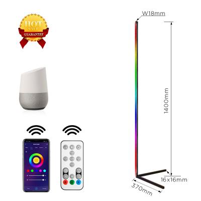 China Modern Drop Shipping Life APP Control Dimmable RGB LED Modern Smart Corner Standing Floor Lamp Tuya Smart Alexa With Google Home for sale