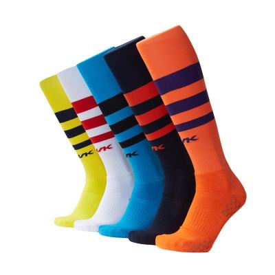 China Breathable Socks Factory No Moq Yellow And Black Nylon Football New Custom Style Youth Kids Long Grip Socks Football for sale