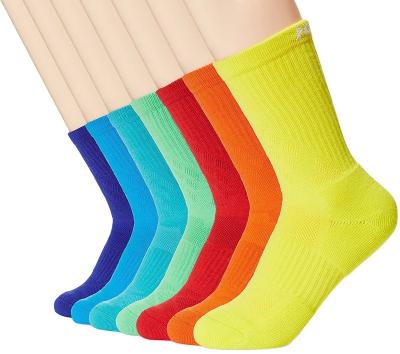 Китай Colorful Rainbow Women's Breathable Sport Socks Factory Wholesale Polyester Sporty Sock Crew Socks In 6 Or 7 Pairs Per Pack продается