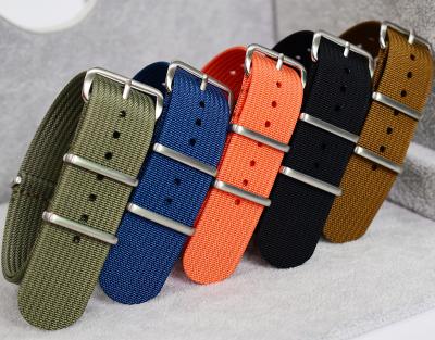 China Used For BRC Watches Replacement Military Premium Nylon Multicolor Watch Band Cheap Ribbed NATO Nylon Strap for sale