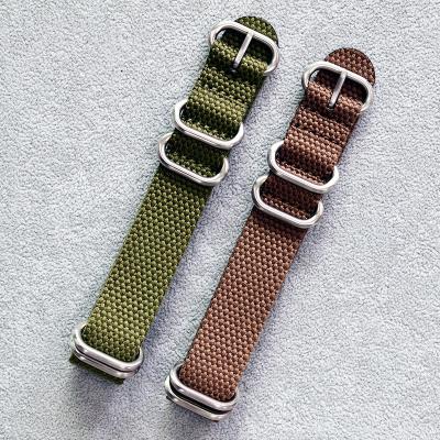 China Used For New Zulu Bands Premium Ballistic New Zulu Bands Military Watch Band 22mm One Piece Military Watch Strap 22mm BRC Nylon Thick Nylon Watchband for sale