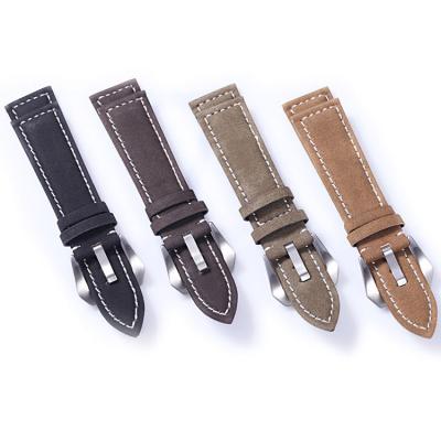 China High Quality Soft Genuine Leather Watch Bands 12mm - 24mm Vintage Watch Strap Women Exquisite Custom Leather Men's Gift for sale