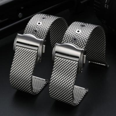 China Stainless Steel 20mm Watch Chain Milan Stainless Steel Mesh Strap For Omega New Seamaster 300 No Time To Die 007 Shark Strap for sale