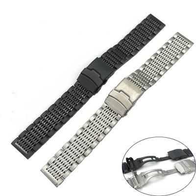 China Rice Stainless Steel Watch Band Band Fit Stainless Steel Factory Supply 20mm 22mm Bead For SKX007 Diver Watch Band for sale