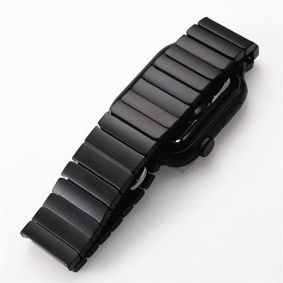 China Ceramic For Iwatch 38 black and white ceramic iwatch series1 2 40 42 44mm brush strap strap bracelet watch band 3 4 5 for sale