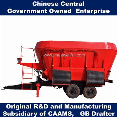 China Livestock Farm Fixed Equipment Double Auger TOMORROW Cattle Feed Mixer / Dairy Farm for sale