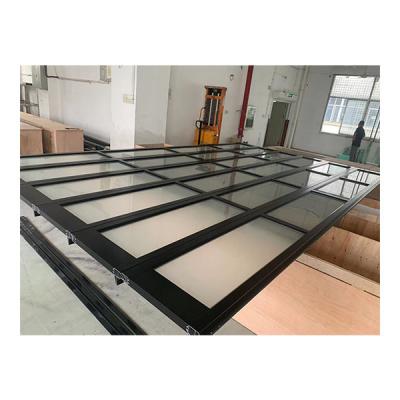 China Heat Insulation Overhead Aluminum Profile Double Garage Glass Door for sale