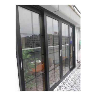 China Sound Insulation Aluminum Profile Double Glass Sliding Door for sale