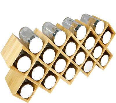 China EasyPAG Eco-Friendly Sustainable Bamboo Spice Rack With 18 Jars Free Standing Spice Organizer for sale