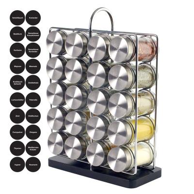 China Modern Good Quality Viable Metal Spice Rack With 20 Jars Spice Shelf Rack Organizer for sale