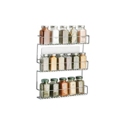 China Viable Kitchen Accessories Orgsnizer 3 Tiers Metal Kitchen Spice Rack Kitchen Storage Organizer for sale