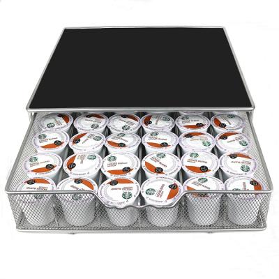 China Sustainable EasyPAG Customized Iron Metal Mesh Coffee Pod Storage Organizer 36k Cup Drawer for sale