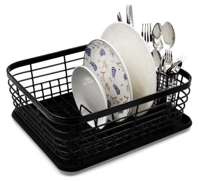 China Easypag Paint Dish Rack Metal Wire Kitchen Organizer Dish Rack Panel and Standable Square withdraining Spoon Rack for sale