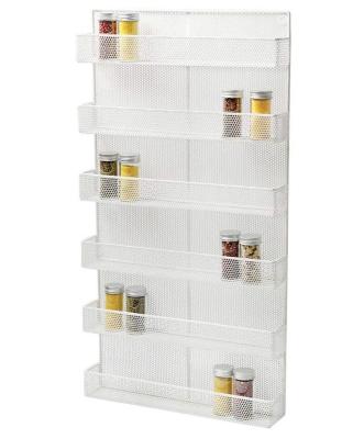 China Kitchen Spice Storage Wall Mounted Shelf Organizer Rack Easypag 6 Sturdy Punch Net Spice Rack for sale