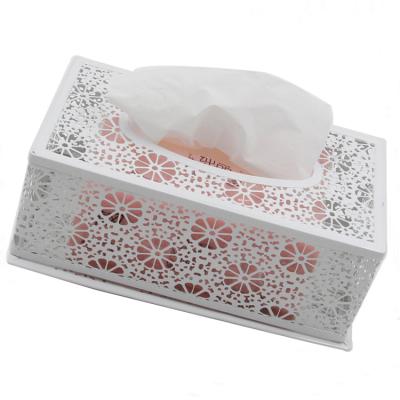 China Eco - Friendly Wholesale White Wall Mounted Decorate Square Mini Facial Tissue Box for sale