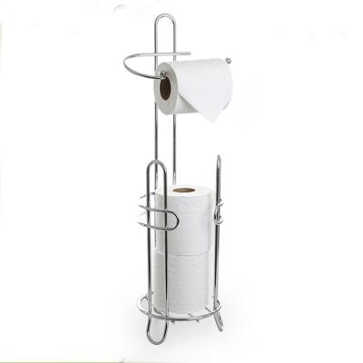 China Home Accessories 4 Rolls Bathroom Storage Free Standing Toilet Paper Holder Industrial Chrome for sale