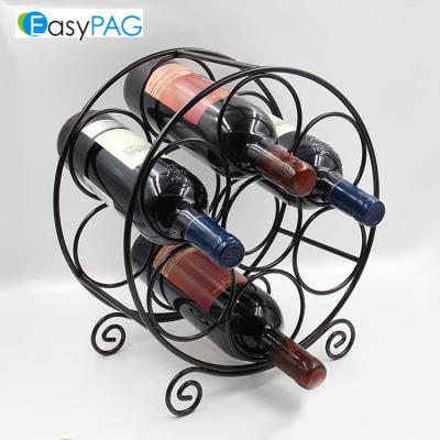 China EasyPAG Modern Design 7 Bottle Metal Round Shape Sustainable Corner Wine Rack for sale