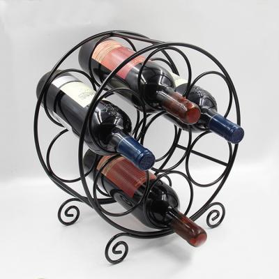 China EasyPAG Sustainable Modern Unique Design 7 Bottles Metal Wire Wine Rack Stand for sale