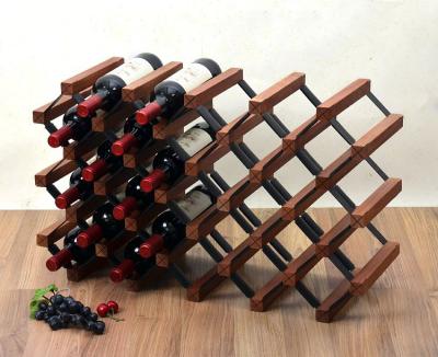 China Hot Viable Home Wooden Vintage Wine Rack Vintage Wine Rack Wine Vending Multi-Tiered Wine Display Rack for sale