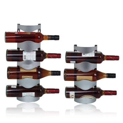 China Viable Hanging Wall Mounted Stainless Steel Wine Bottle And Wine Rack Kitchen Wine Glass Display Storage Rack for sale