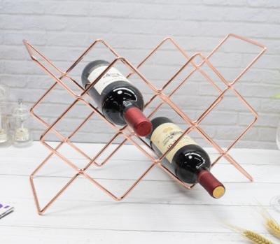 China Viable New Design High Quality Best Selling Europe Style Metal Wine Bottle Rack Wine Display Rack for sale