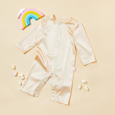 China 100% Cotton Baby Overalls Clothes Simple Girls Rompers Mulberry Silk Cloth Boys Natural Silk Fabric Onesie Jumpsuit for sale