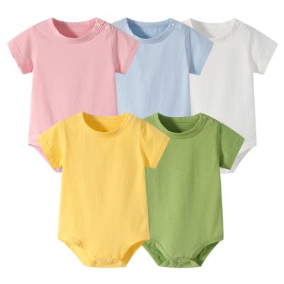 China 100% Cotton Odile Plain Plain Knitted Fabric Romper Plain Baby Rompers Baby Rompers For Sale for sale