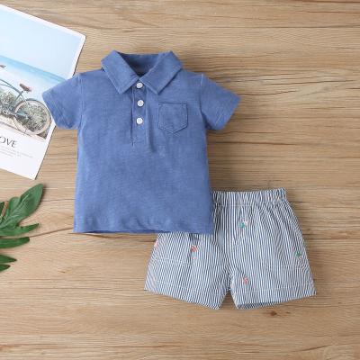 China Manufacture Muslin Fabric Breathable Baby Boy Summer Clothes Wholesale Baby Clothes For Boys for sale