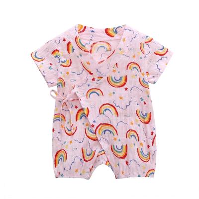 China Hot sale 100% cotton newborn pajamas kimono baby bodysuitbabys clothes for wholesale for sale