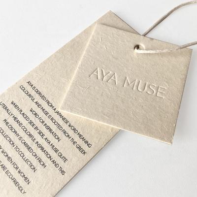 China Antibacterial Baby Clothes Custom Logo Recycled Paper Hang Tag for sale