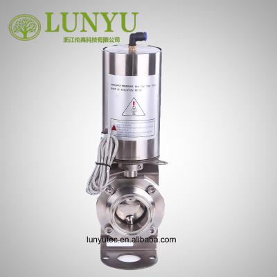 China General Stainless Steel Sanitary Pneumatic Butterfly Valve With Position Sensor for sale