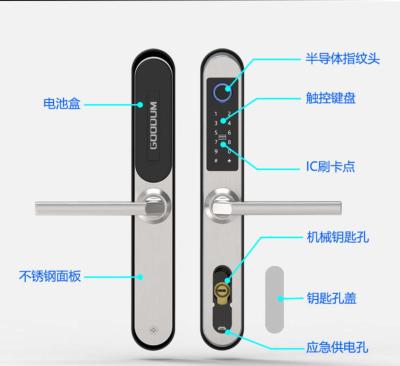 China Goodum smart locks TTlock app !!! cylinder key core WiFi Electronic Digital Fingerprint Smart Door Lock for sale