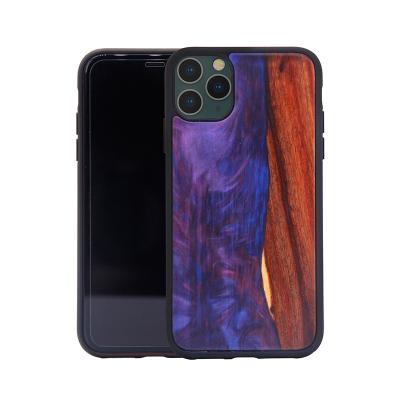 China Anti-Fall PC Tpu Maple Eco-friendly Hybrid Resin Wooden Phone Case For Iphone 11 Pro for sale