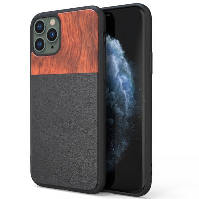 China Tpu Shockproof Biodegradable PC Wooden Phone Case Custom For Iphone 11 Pro Max for sale