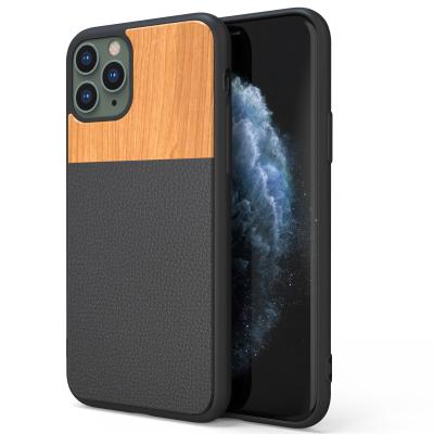 China Shockproof Biodegradable Hard Black Tpu Wooden Phone Case For Iphone 11 Pro Max for sale