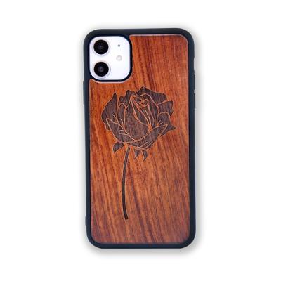 China Shockproof Laser Engraving Custom Natural Bamboo Cell Phone Real Wood Case For Iphone 11 12 13 pro max for sale