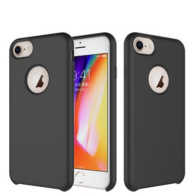 China Fashionable Good Quality Shockproof Soft Touch Liquid Silicon For Iphone 8 Silicone Case Black for sale