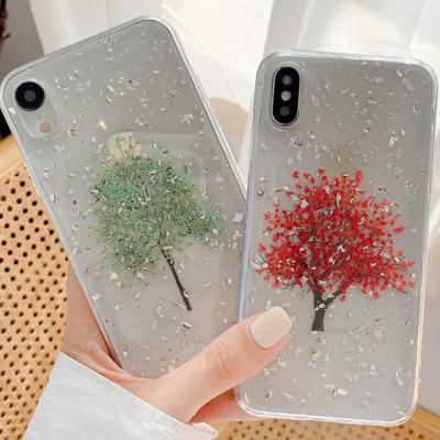 China Eco-Friendly For Flower Clear Pressed Designer Iphone 7 8 Xs Pro Max Xr 12 Pro Max 13 11 Case Universal Cell Phone for sale